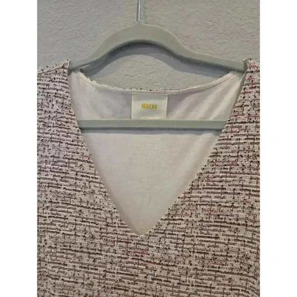 Maeve Women's Fit & Flare Tweed Dress M Pink Multi Knee Length Business Boho - Picture 3 of 10